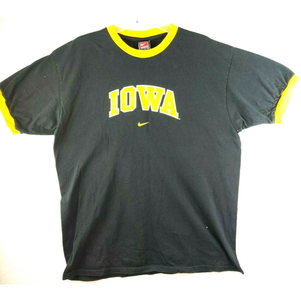 Nike University of Iowa Mens Large Team Athletic Tee‎ T-Shirt Black Size L